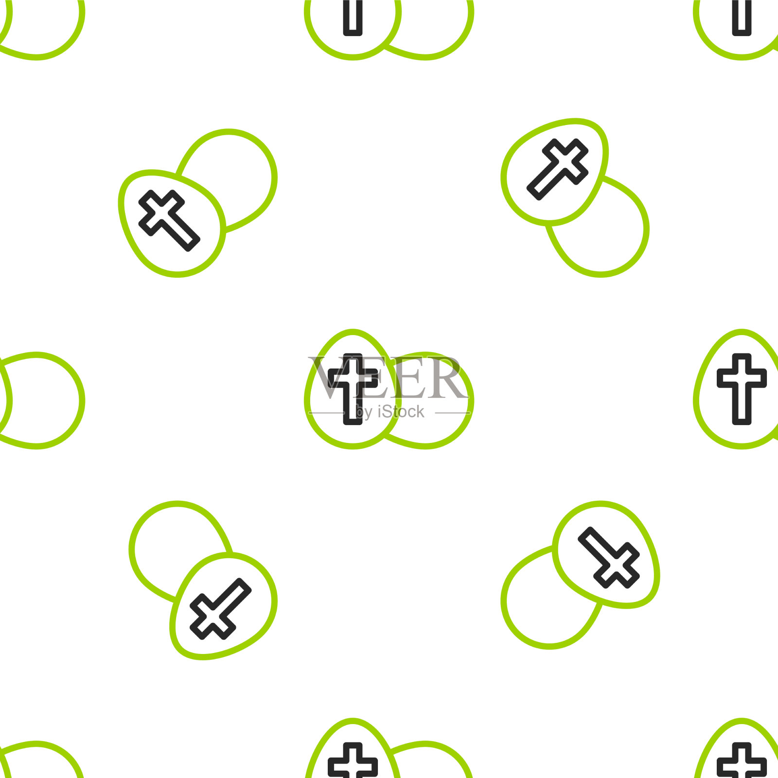 线复活节彩蛋图标隔离无缝模式上插画图片素材