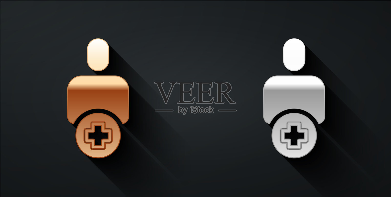 金银加好友图标孤立上图标素材