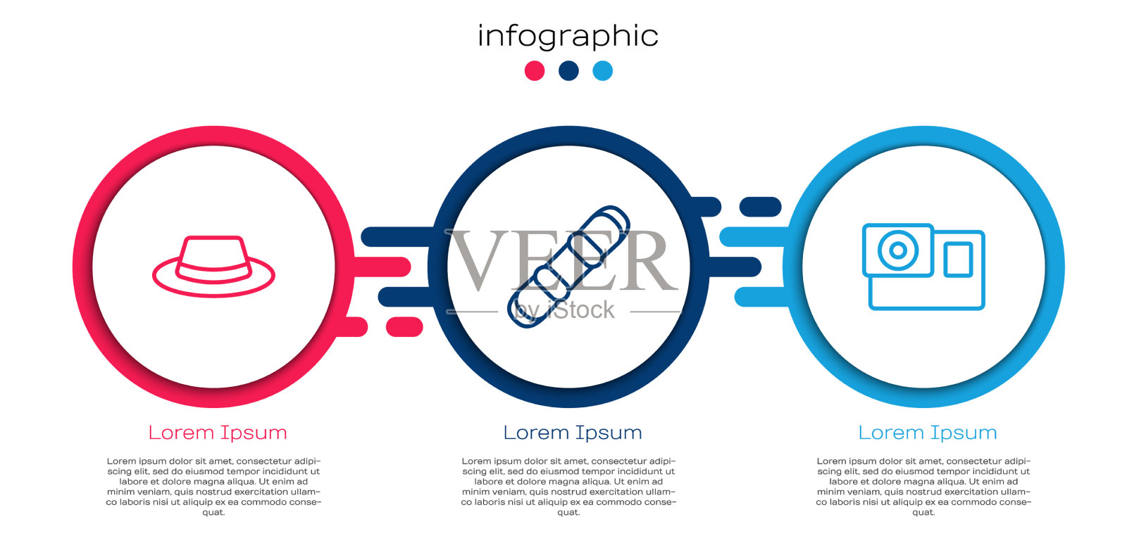 设置线男子帽与丝带滑雪板和行动插画图片素材