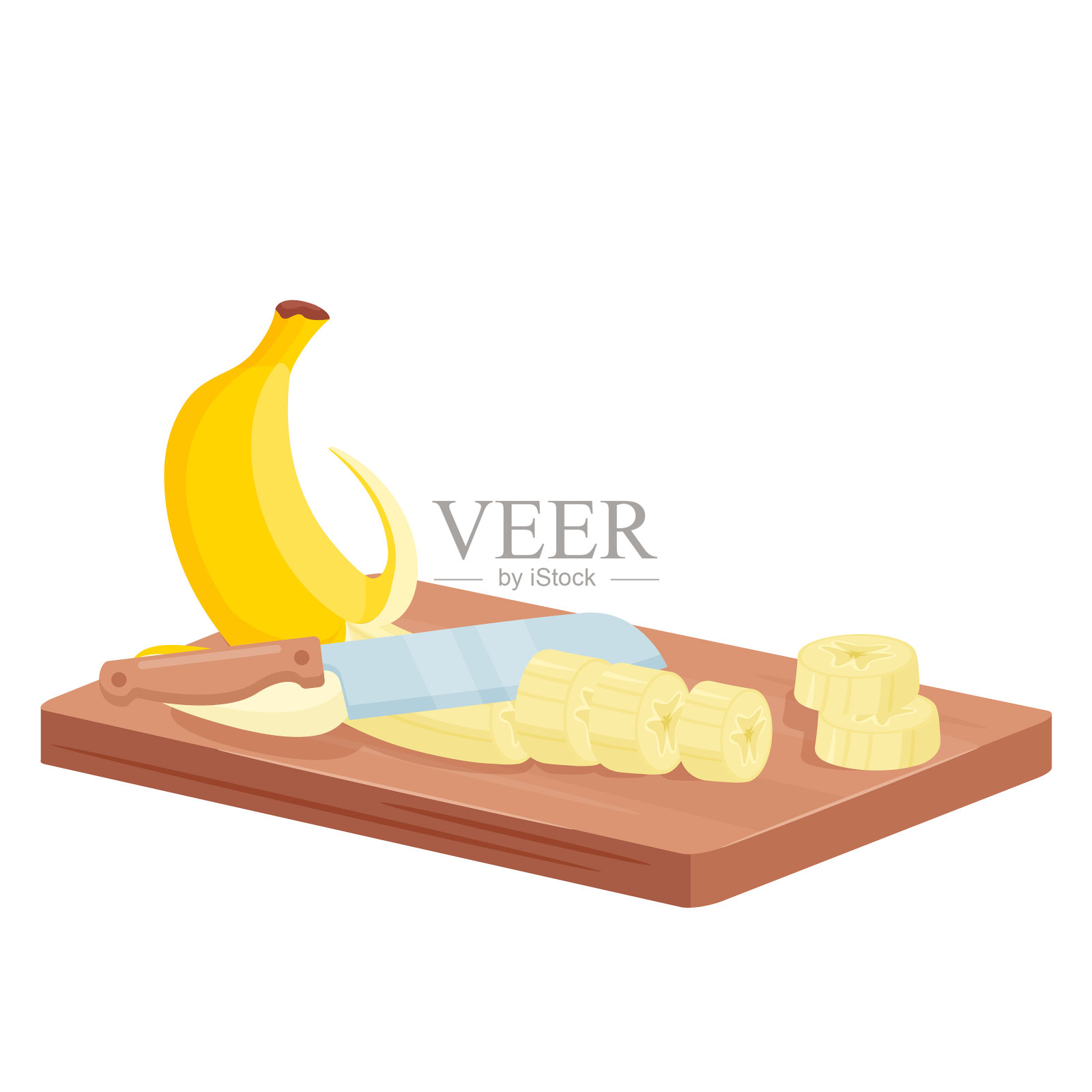 切香蕉等距厨师刀切去皮设计元素图片