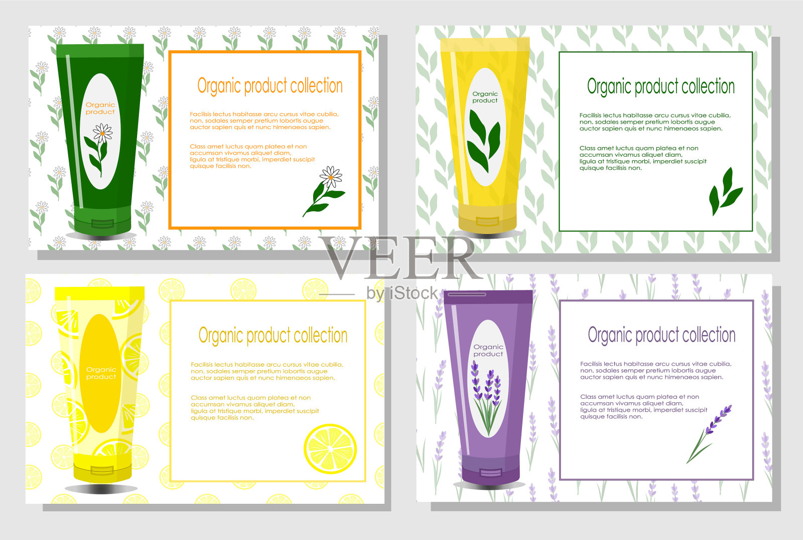 设置有美容产品传单的地方插画图片素材