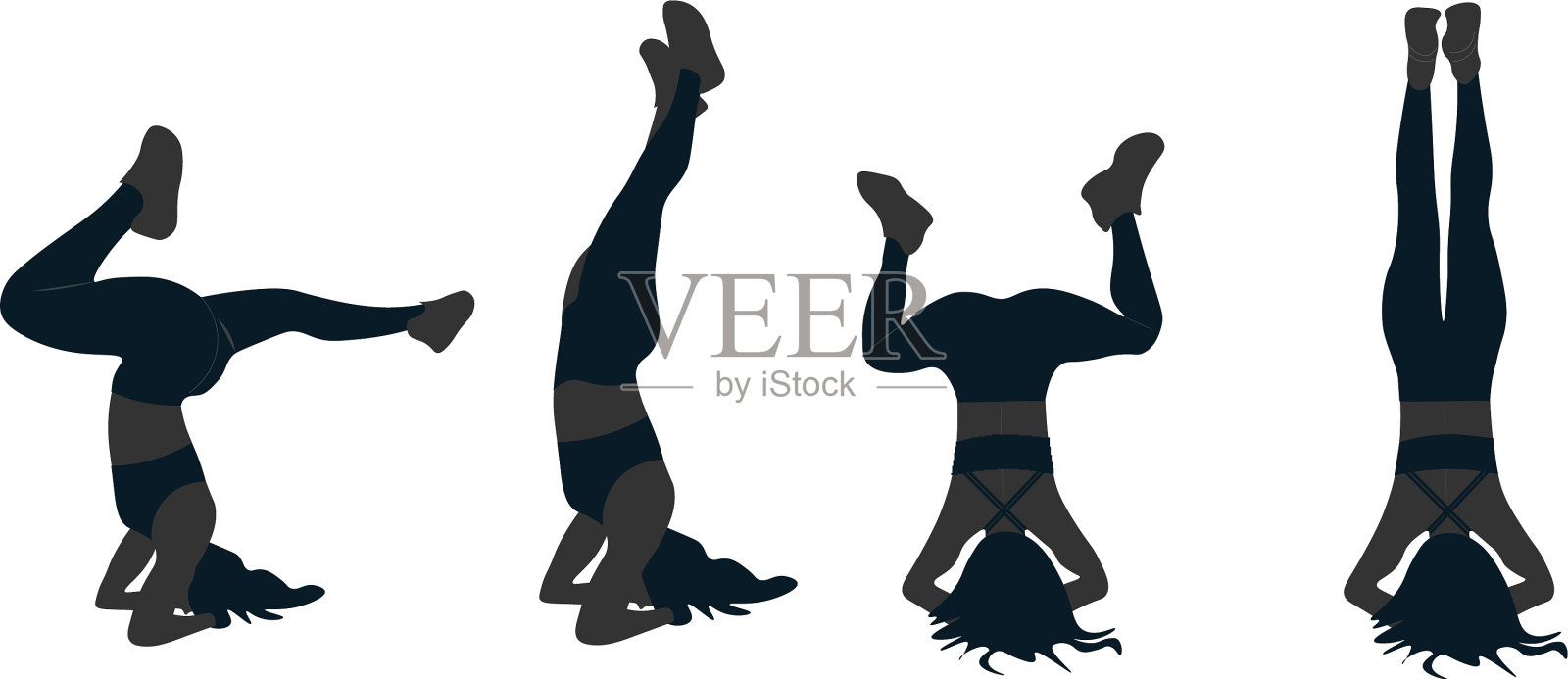 艺术体操瑜伽插画图片素材