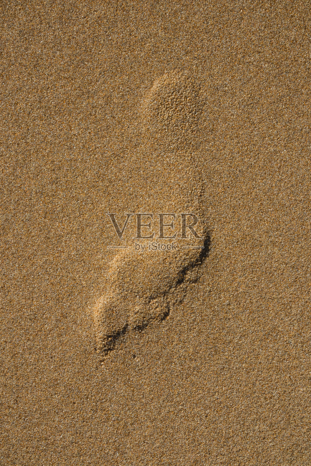 一个人留在沙滩上的沙滩上的脚印照片摄影图片