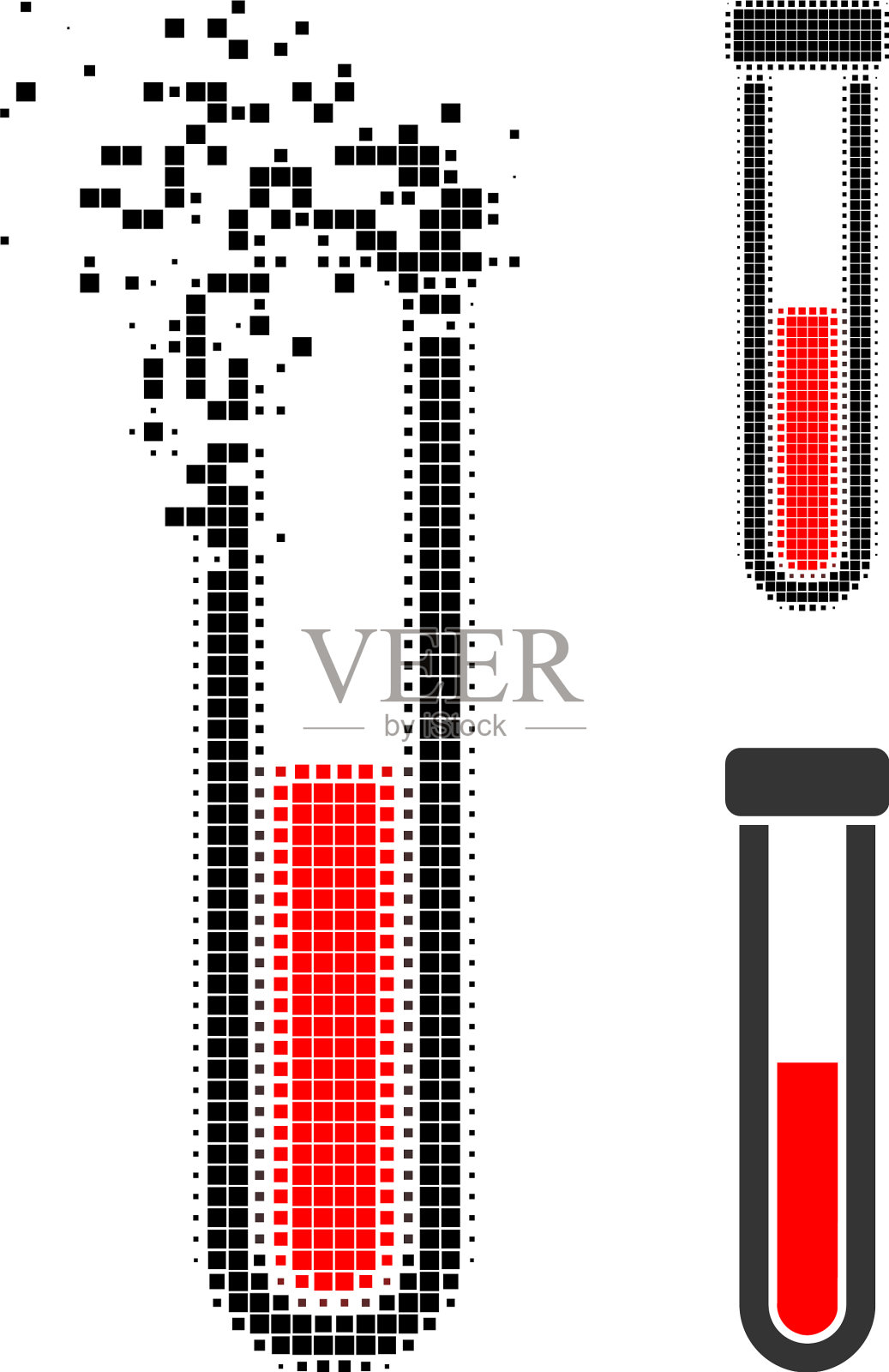 破坏点血试管字形插画图片素材