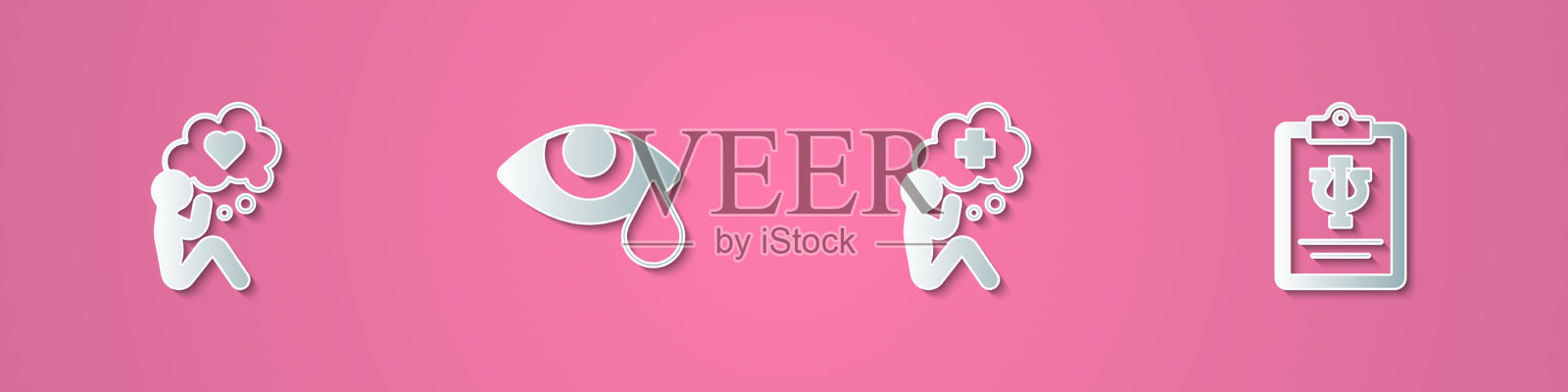 集纸剪头用心流泪流泪眼图标素材