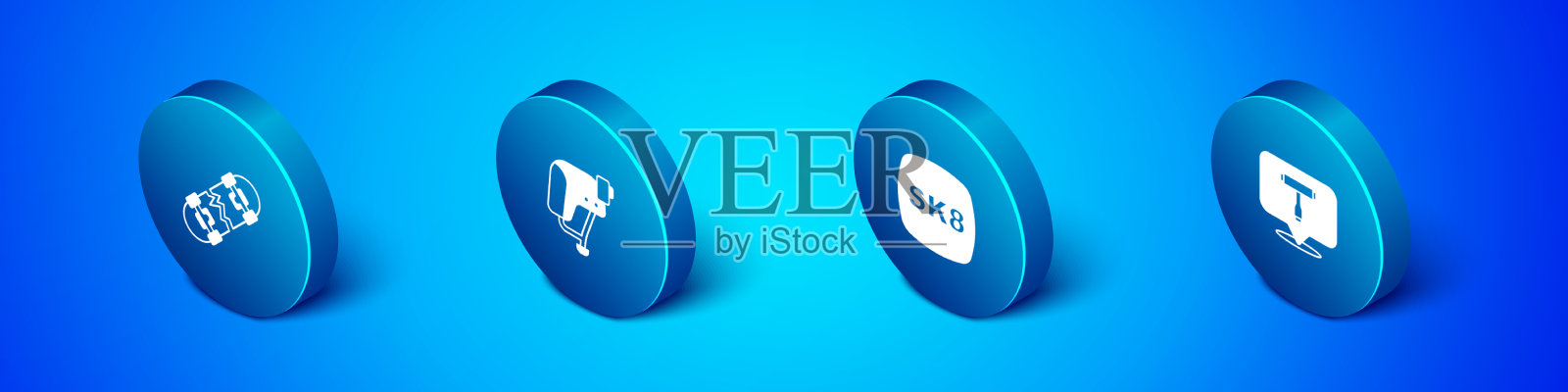 套等距断滑板滑板t图标素材