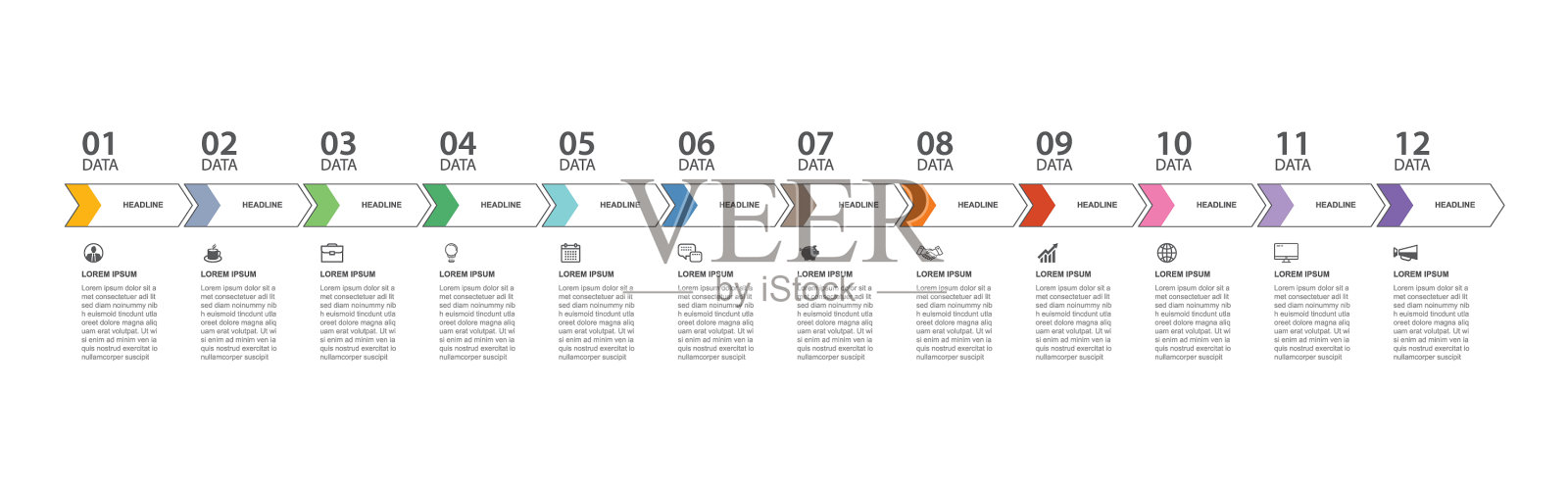 12数据信息图TAB细线索引模板设计模板素材
