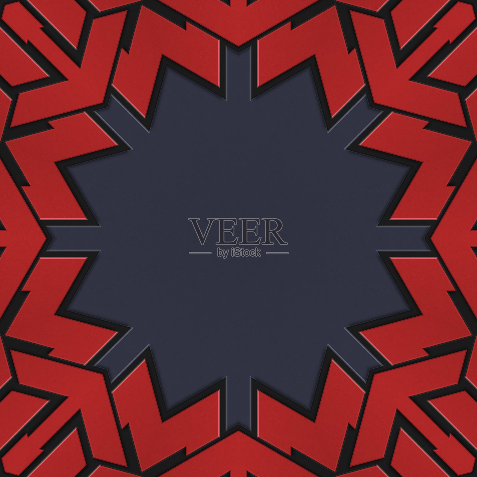 红色几何图案，北欧凯尔特风格。一个抽象的编织图案背景插图。在黑色背景上的几何图案的元素插画图片素材