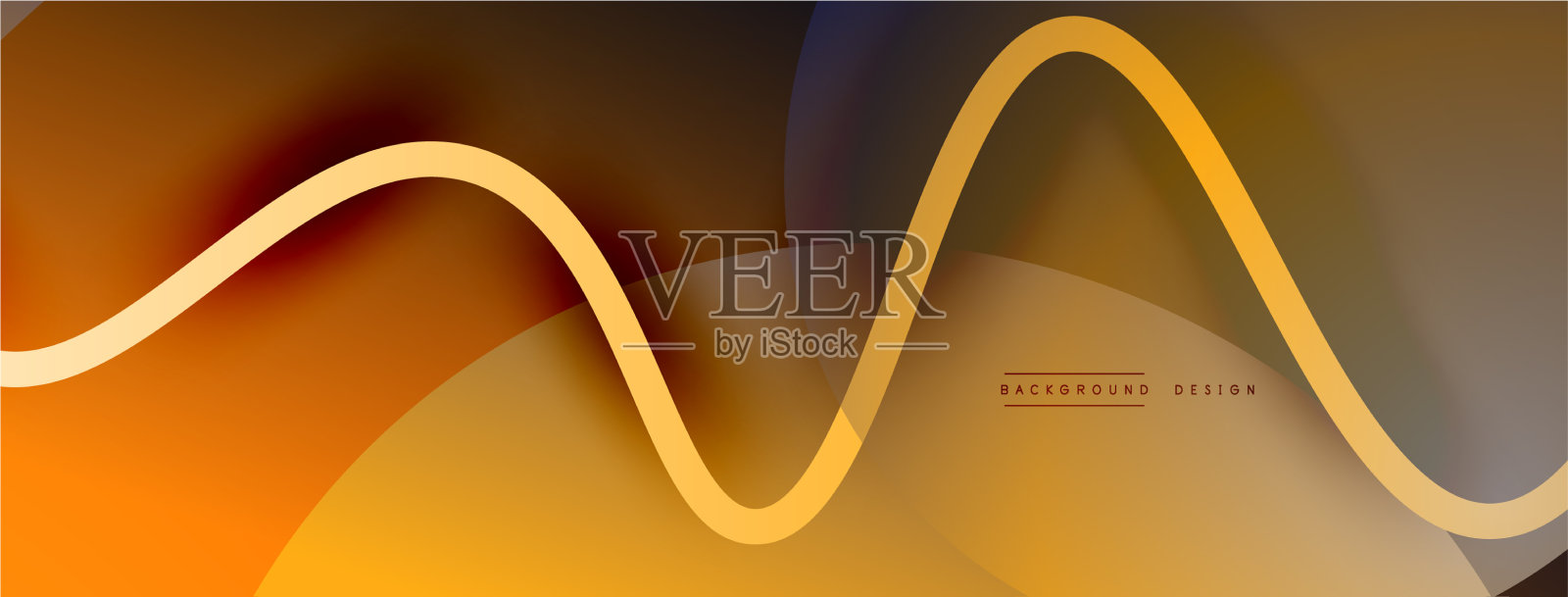 抽象梯度背景与波浪线插画图片素材