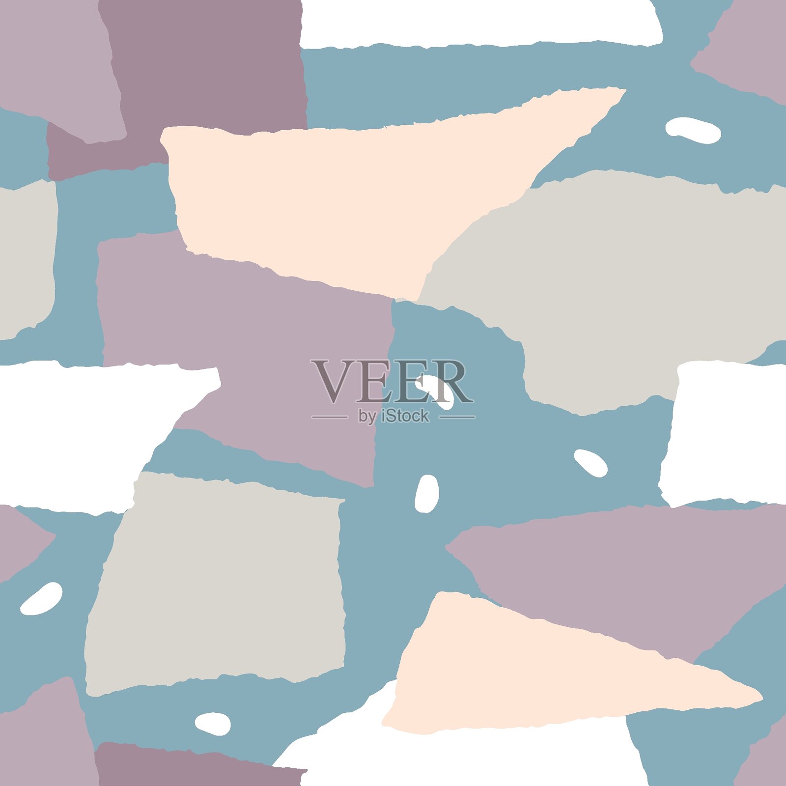 抽象形状和点无缝图案插画图片素材