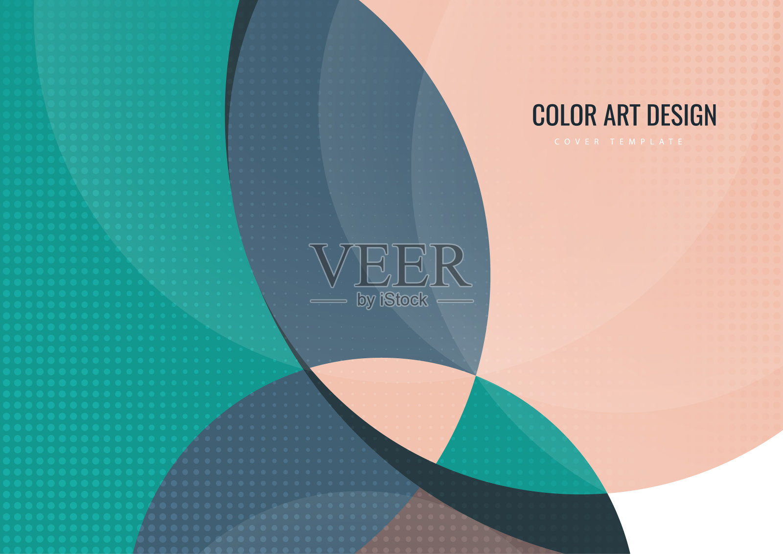 切成色彩鲜艳的圆形部分，装饰圆点。现代抽象背景。为商务演示，传单，海报和邀请设计布局。向量插画图片素材