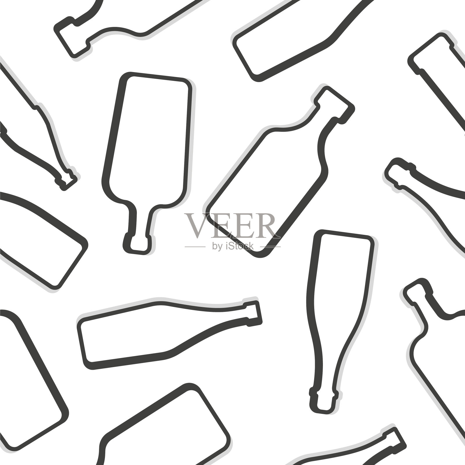 酒啤酒朗姆酒香槟马提尼瓶插画图片素材