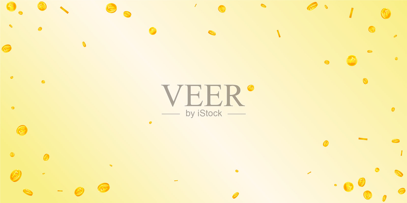 瑞士法郎的硬币散落着可爱的瑞士法郎插画图片素材