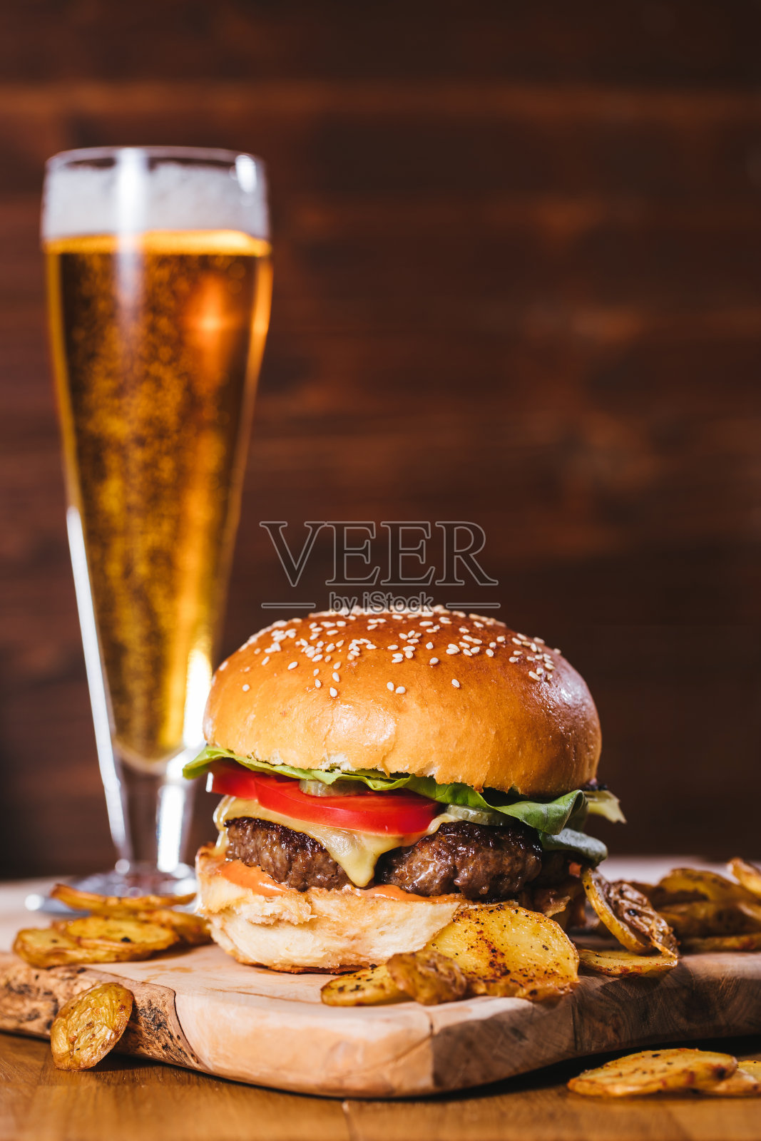 经典的汉堡照片摄影图片