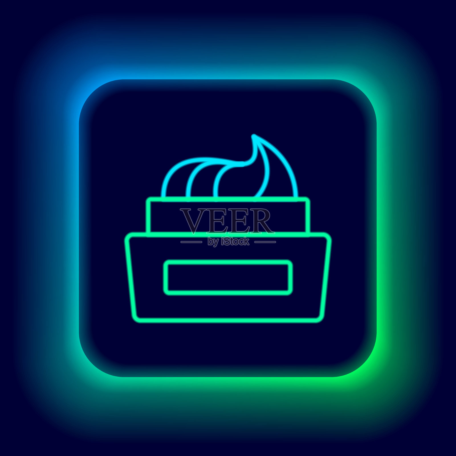 发光的霓虹灯线瓶指甲油图标图标素材