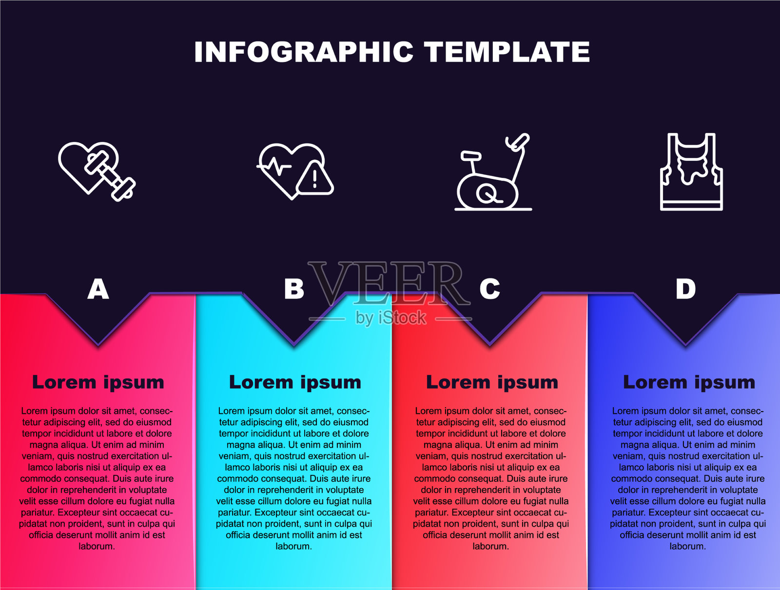 设置线哑铃与心率插画图片素材