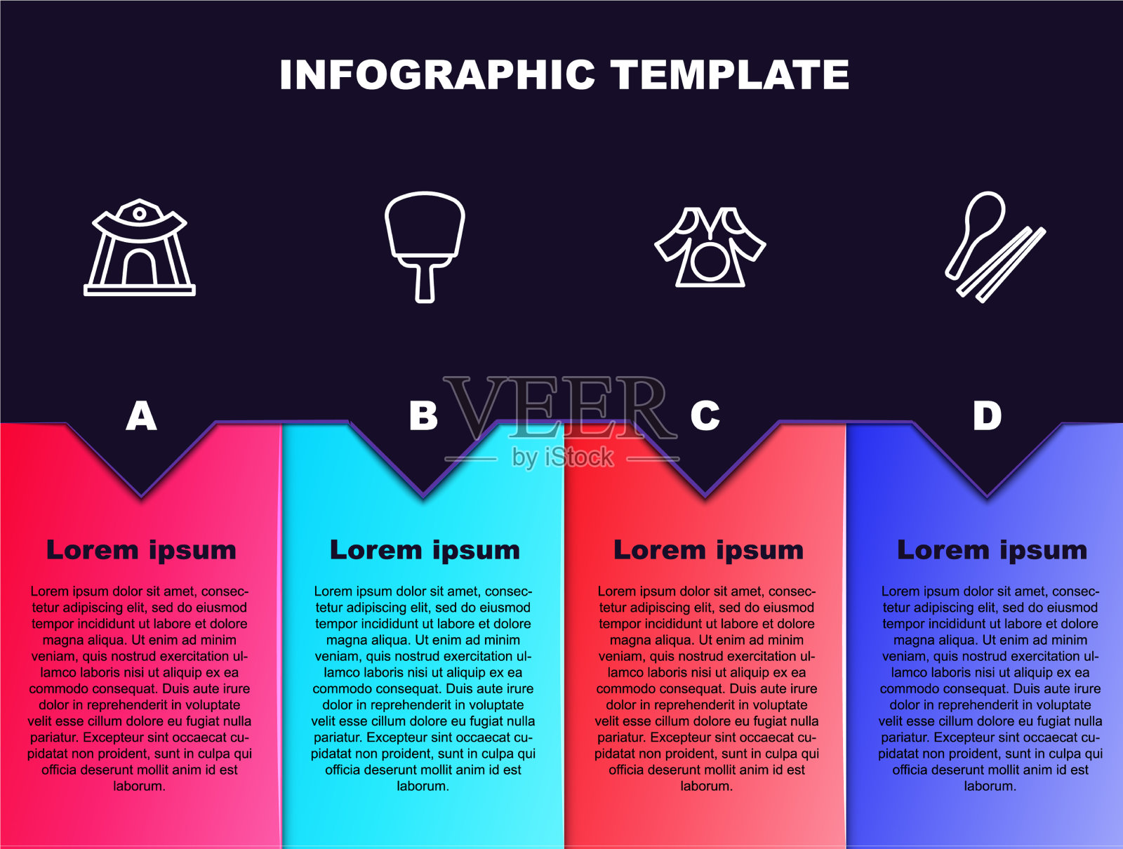 设线韩式寺庙手扇和服和食物插画图片素材