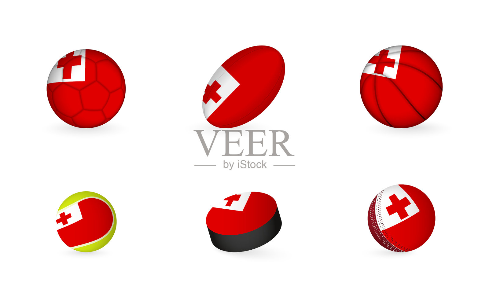 运动器材与国旗汤加运动图标插画图片素材