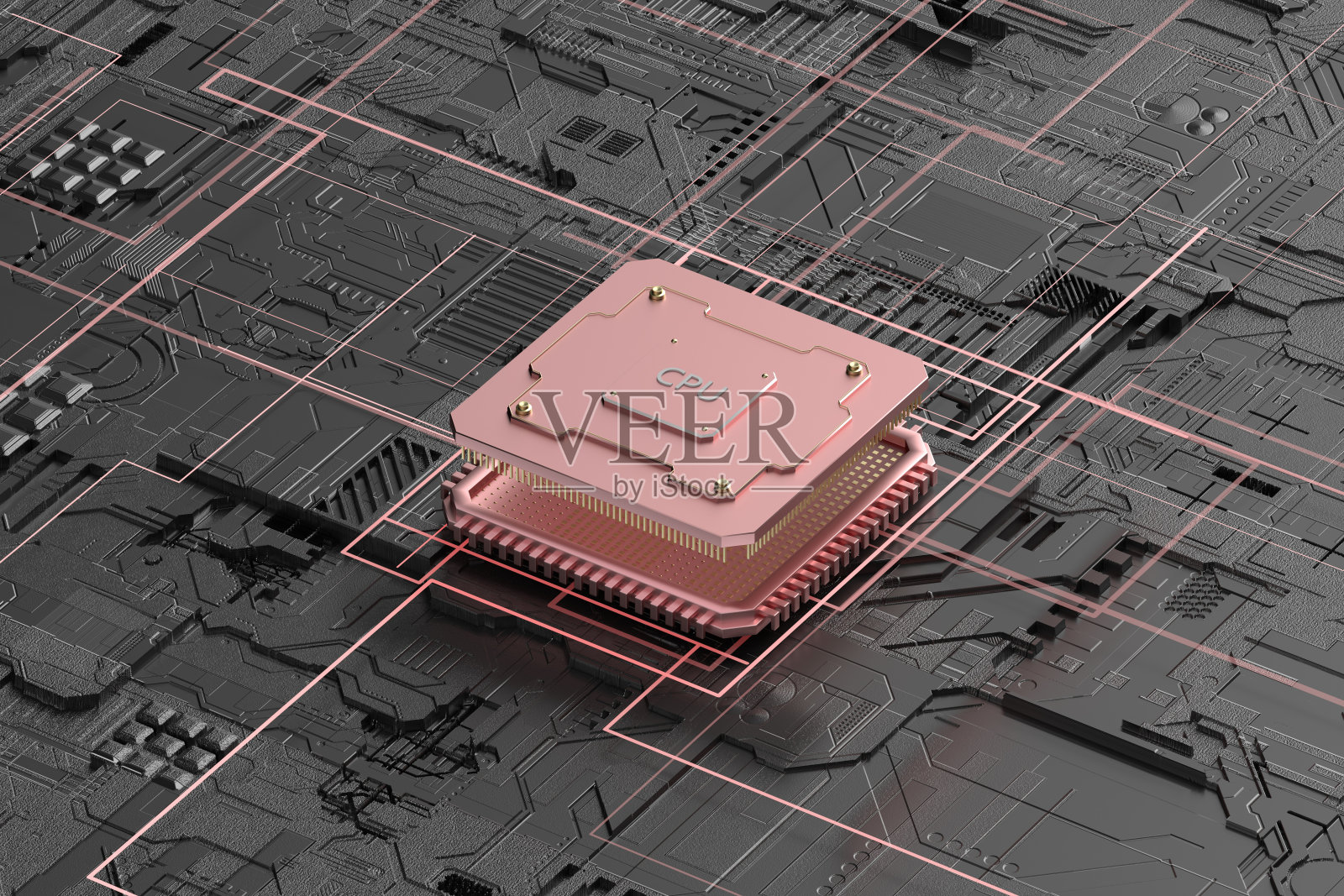 3d渲染科学CPU处理器照片摄影图片