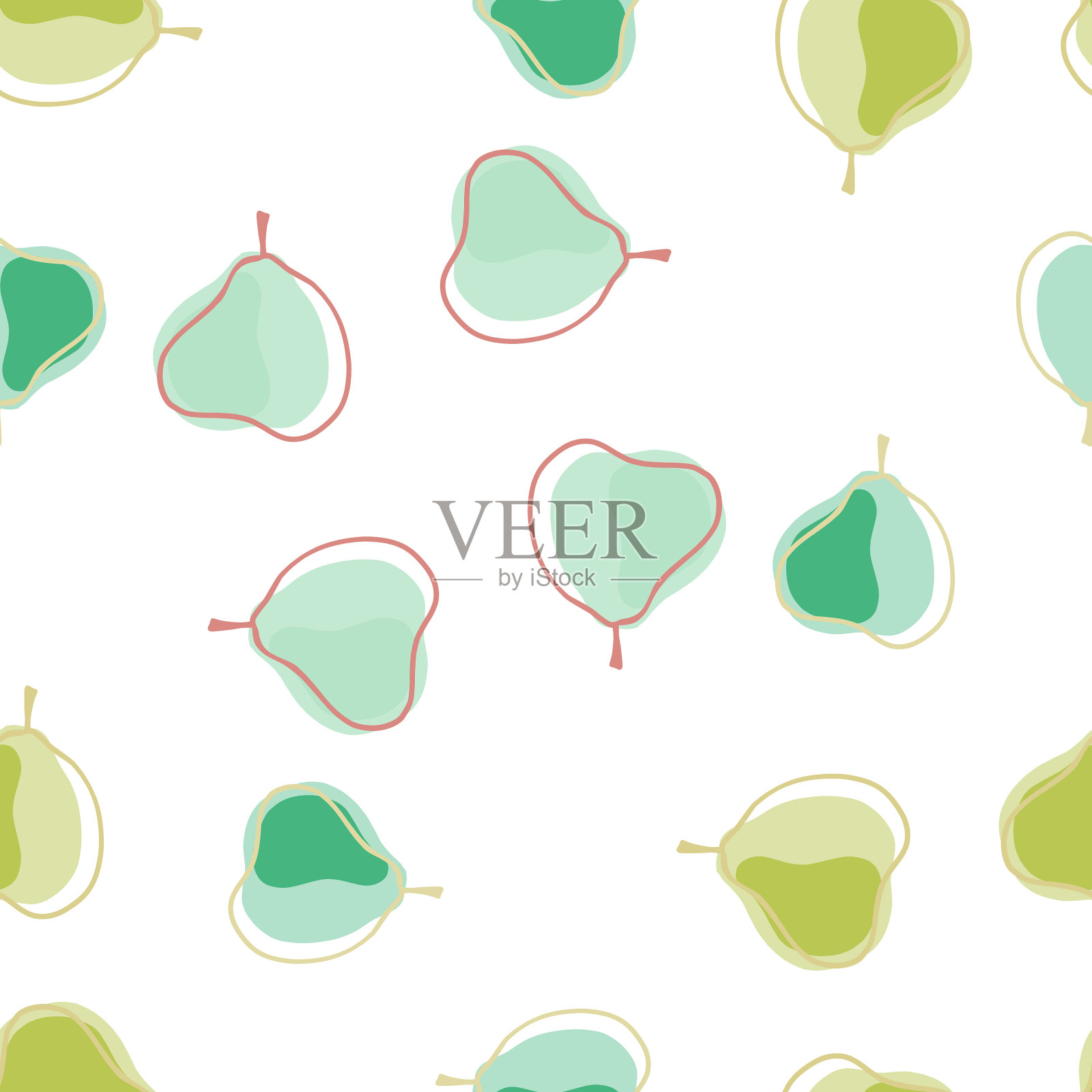 随机明亮无缝图案与抽象插画图片素材