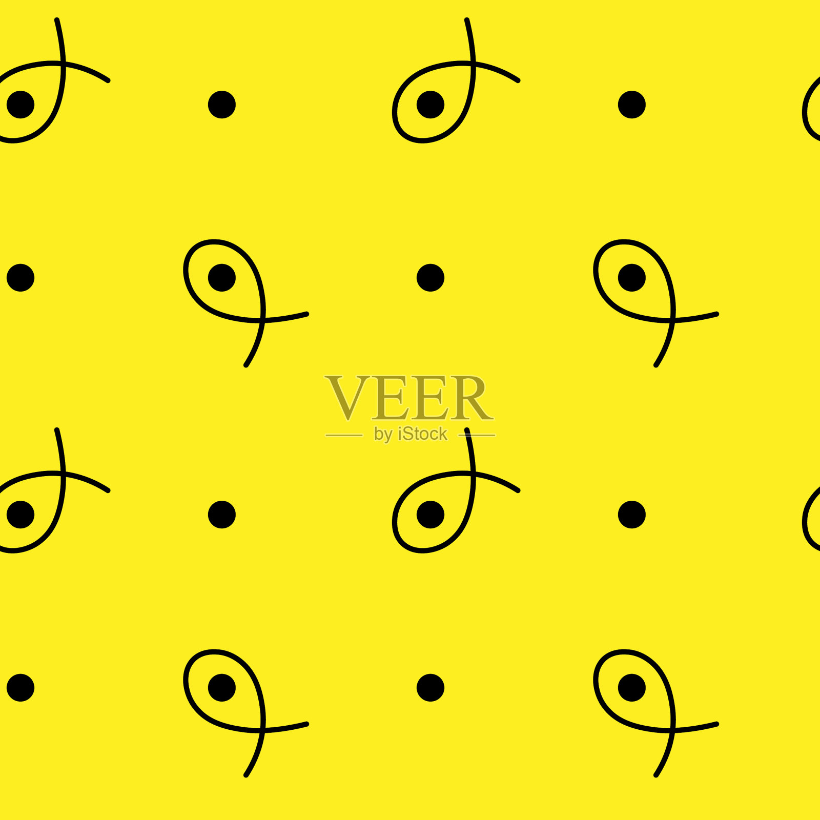 无缝图案抽象形状在一个黄色的巴插画图片素材