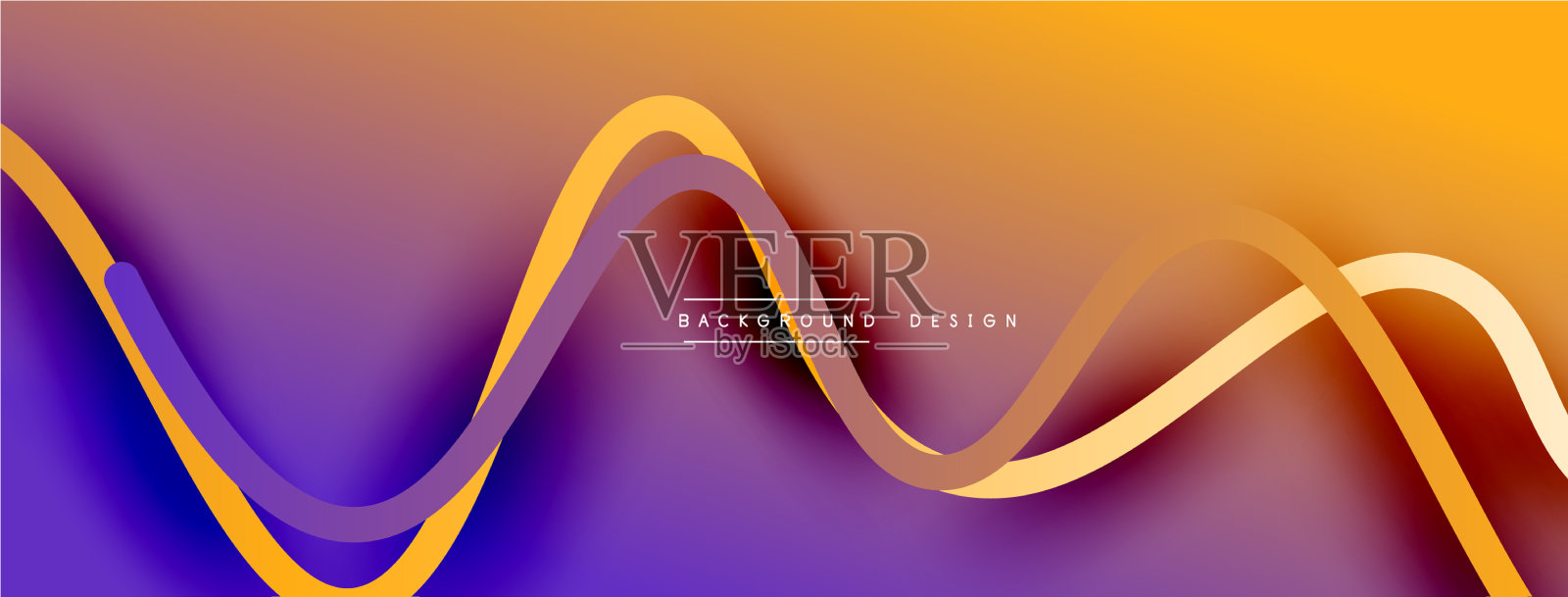 抽象梯度背景与波浪线插画图片素材