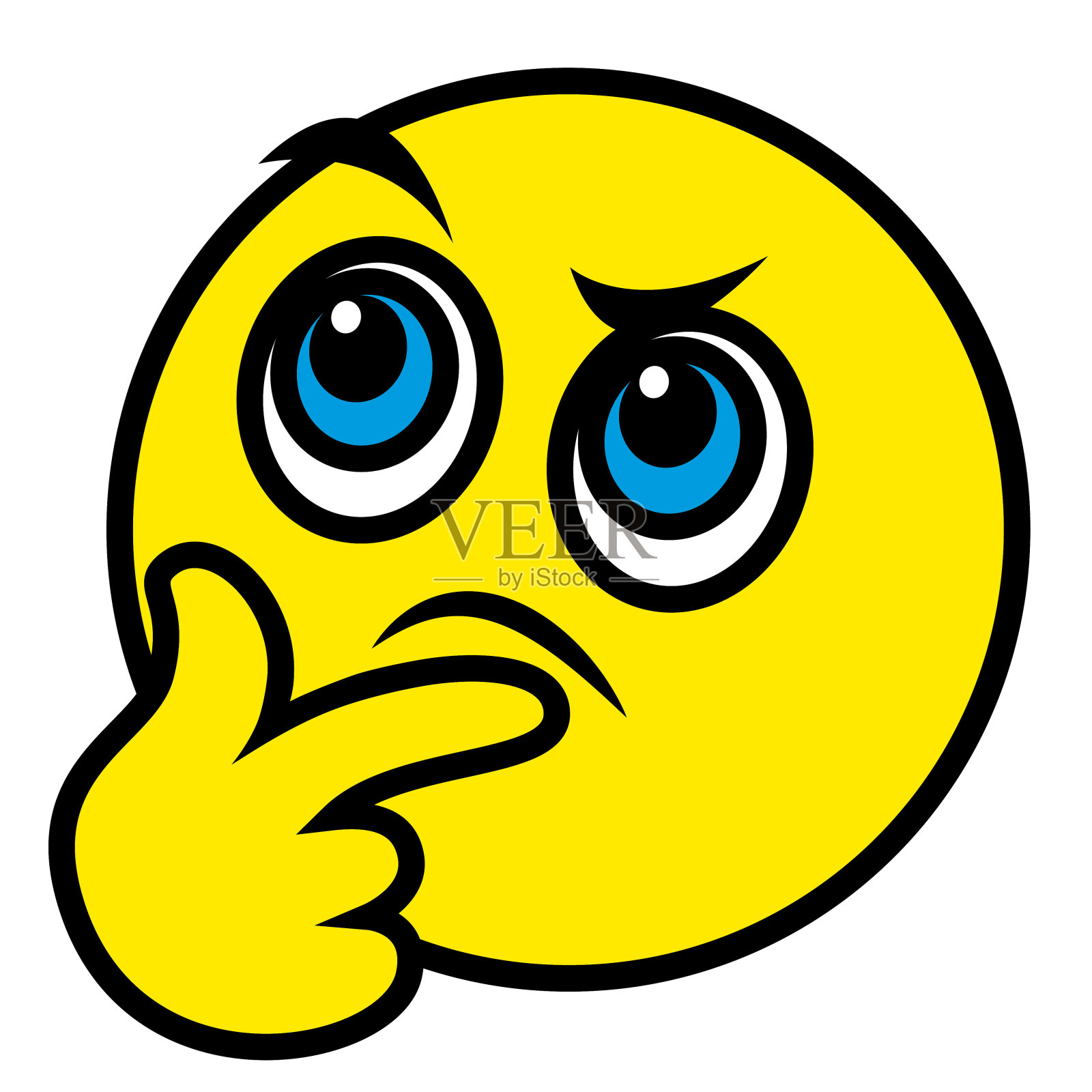 思考表情-问题表情-矢量插图图标素材