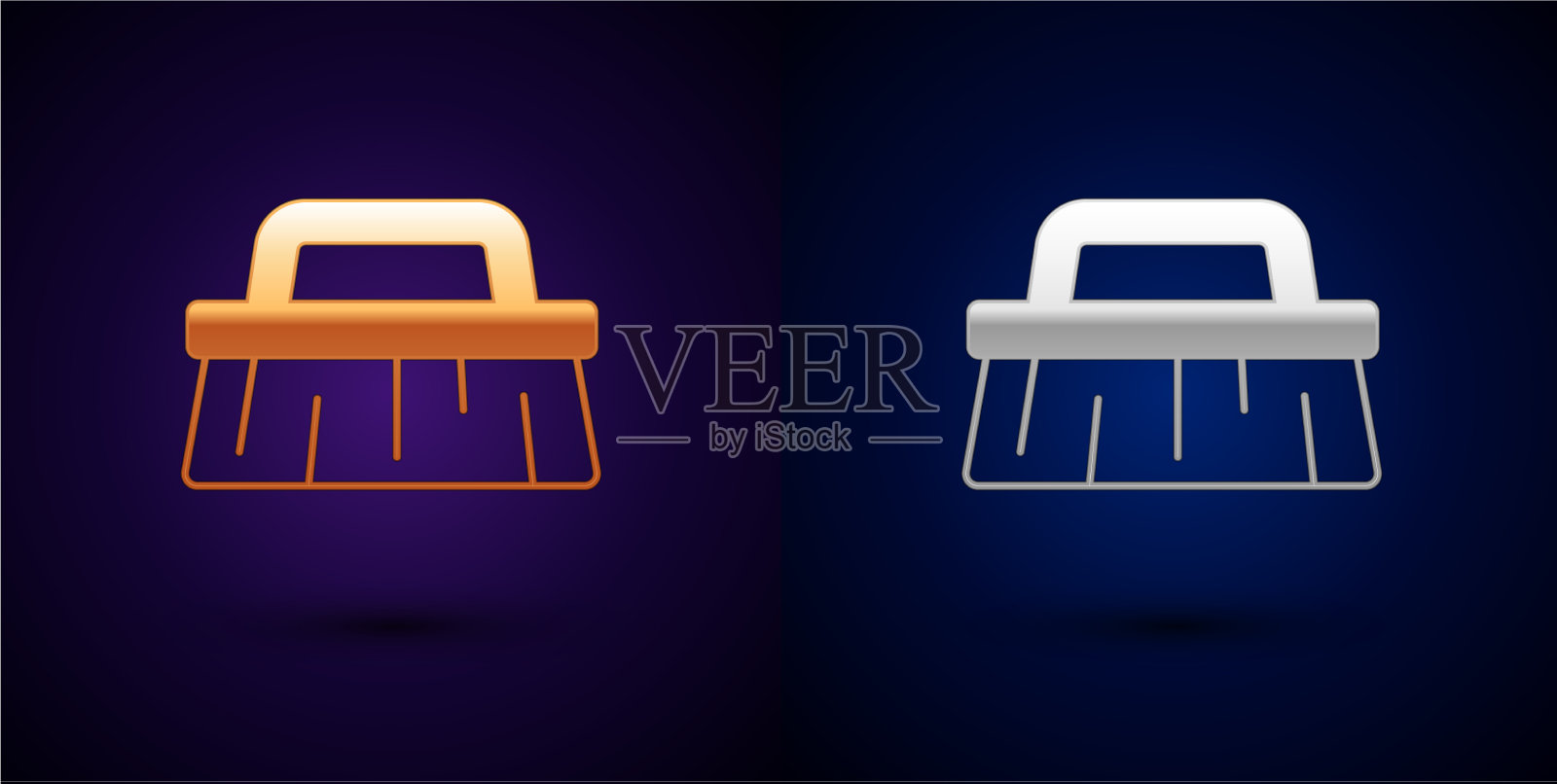 金银刷清洗图标隔离插画图片素材