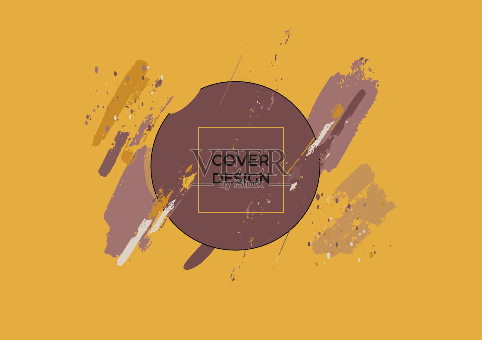 大地色调抽象背景用毛笔水彩装饰。抽象的背景设计。现代未来主义技术背景矢量插图。介绍背景。贺卡设计插画图片素材