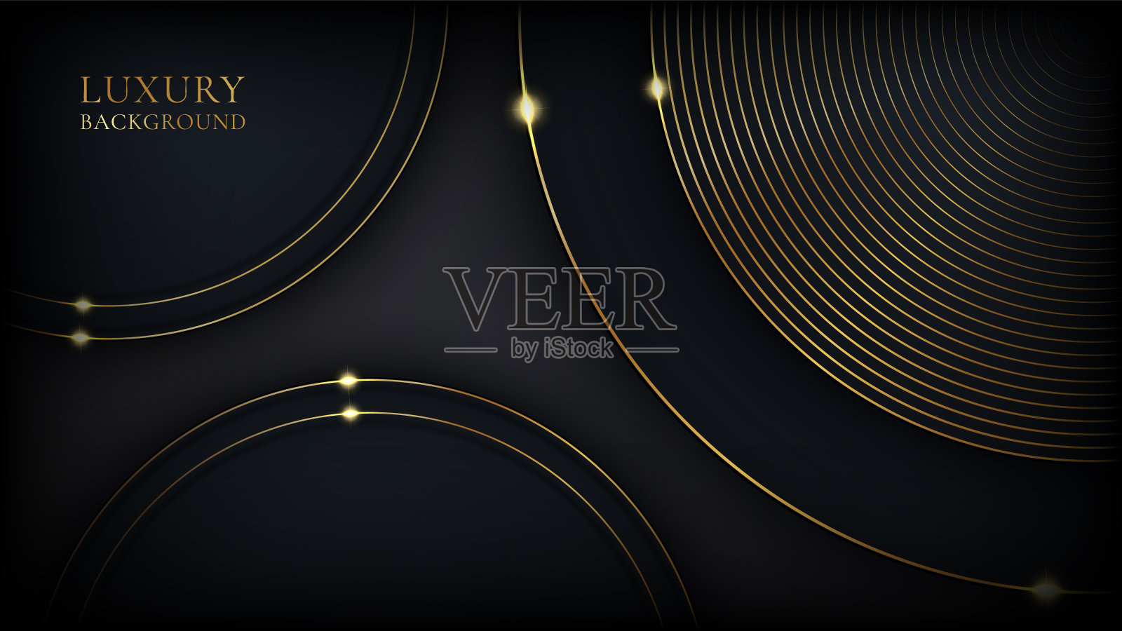 抽象金色和黑色的圆形背景插画图片素材