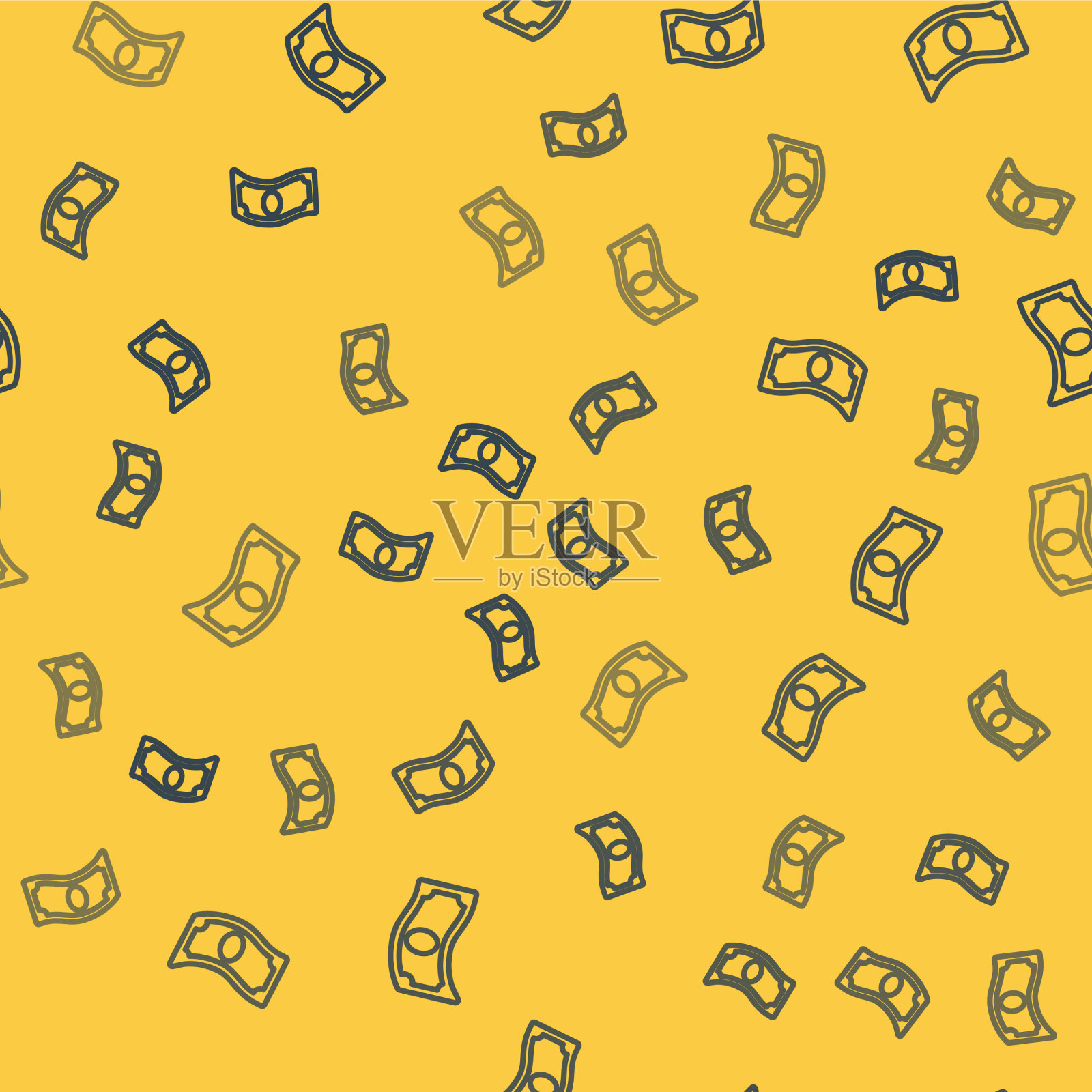 蓝线叠钞票钞票图标孤立插画图片素材