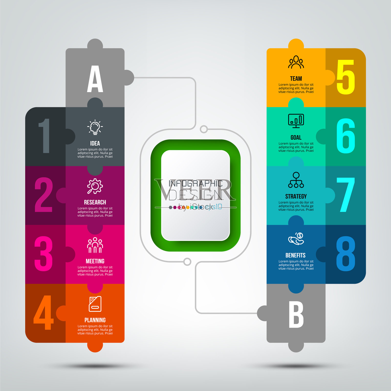 带有图表的业务概念信息图表模板插画图片素材