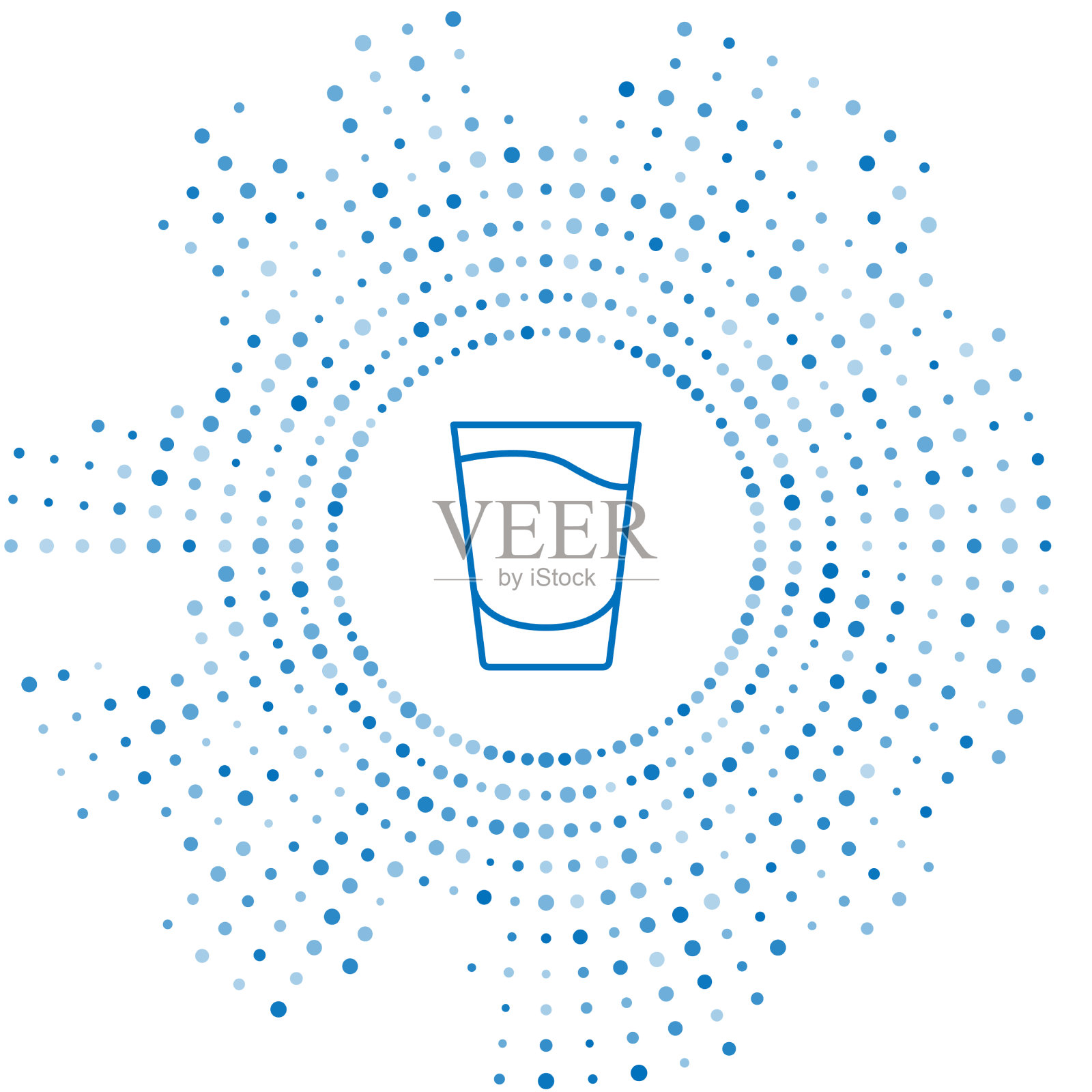 蓝线镜头玻璃图标隔离在白色插画图片素材