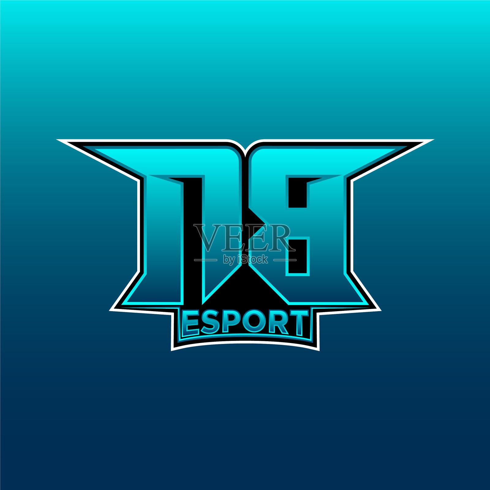 Nb最初的游戏标志电子竞技几何设计插画图片素材