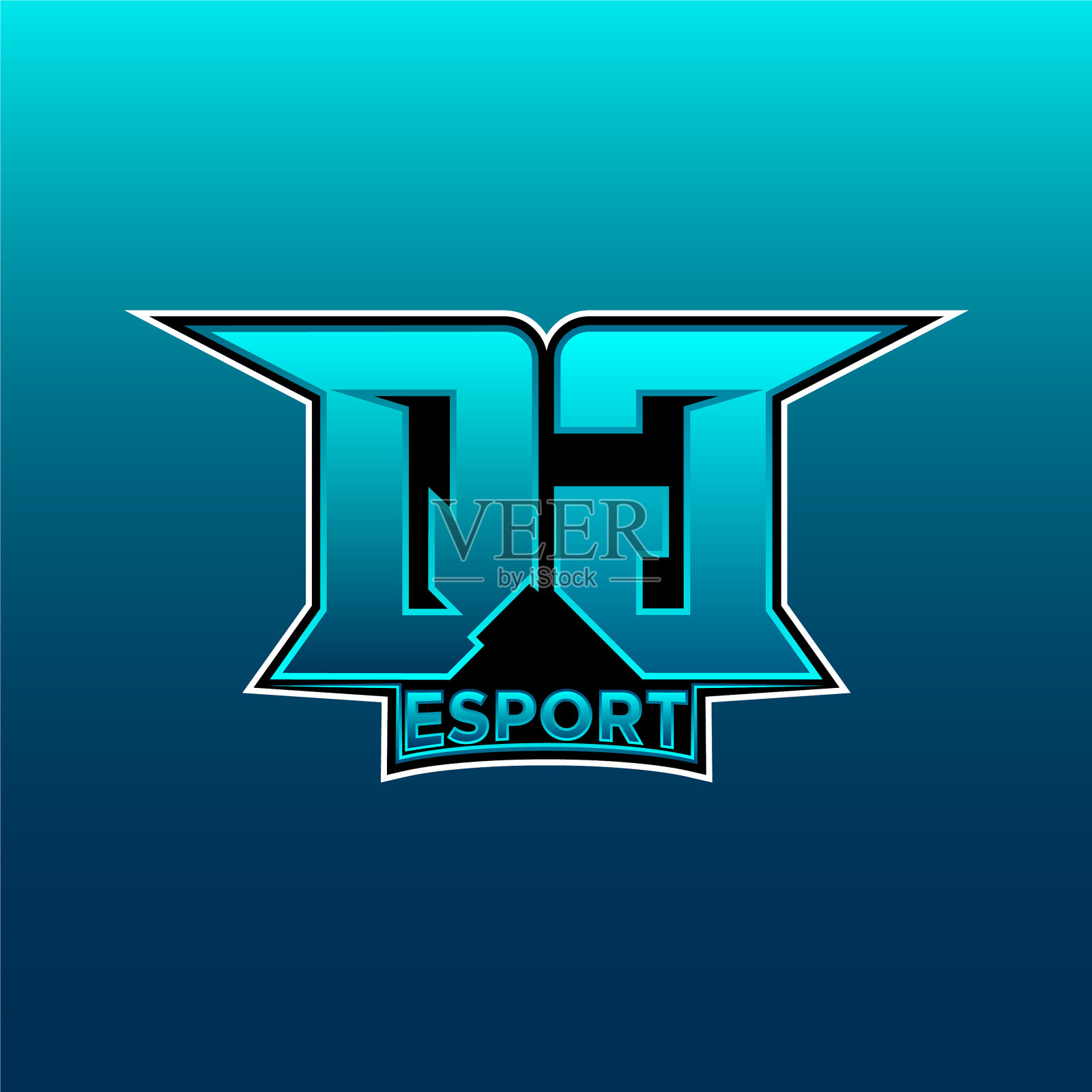 Qg最初电竞游戏logo几何设计插画图片素材