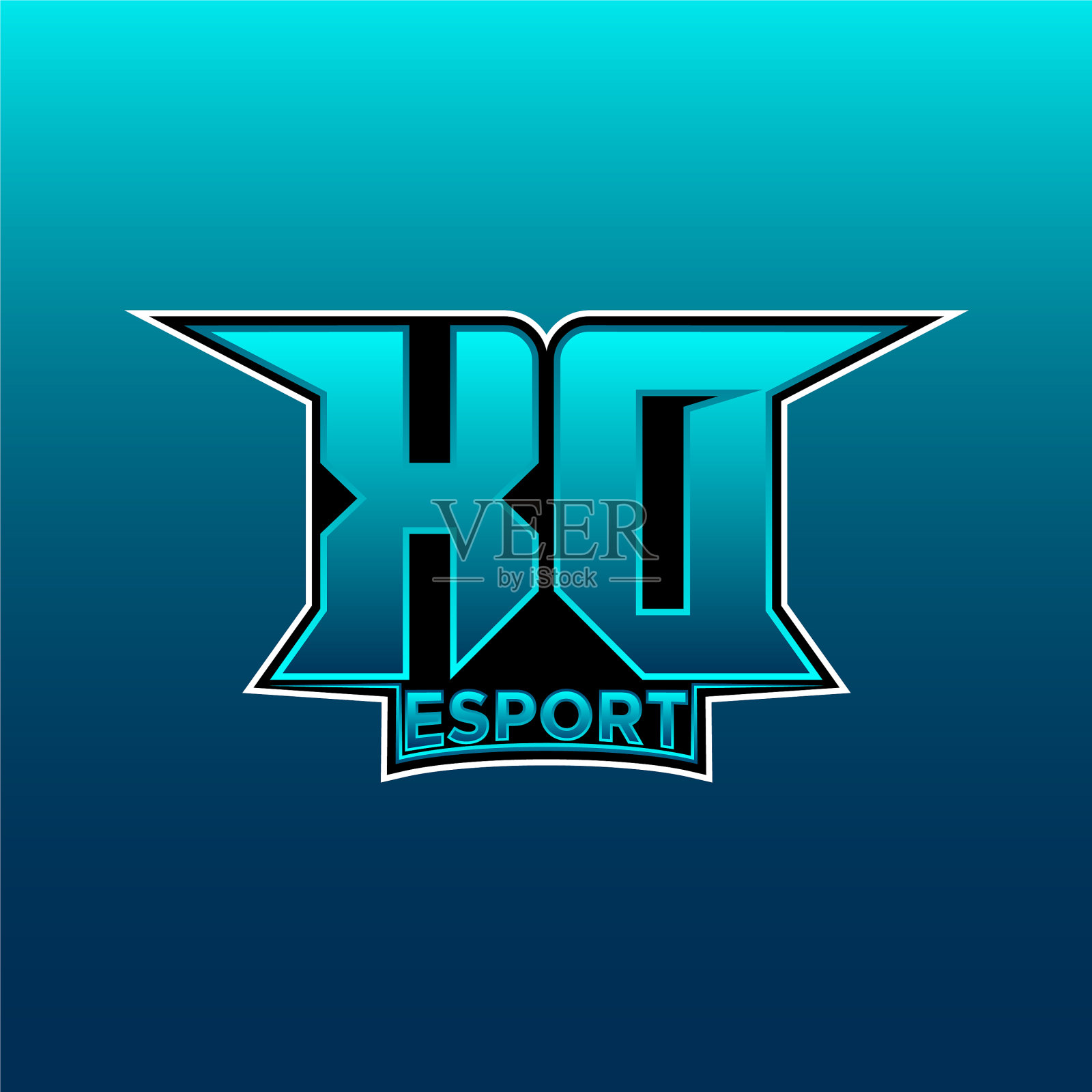 Xd最初的游戏标志电子竞技几何设计插画图片素材