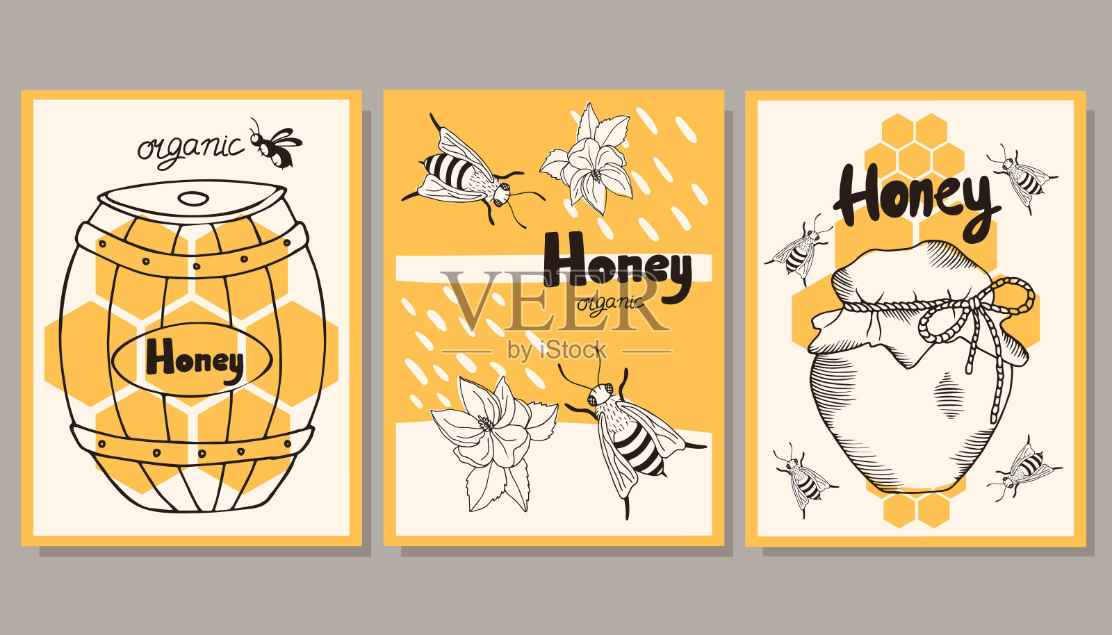 蜂蜜插画图片素材