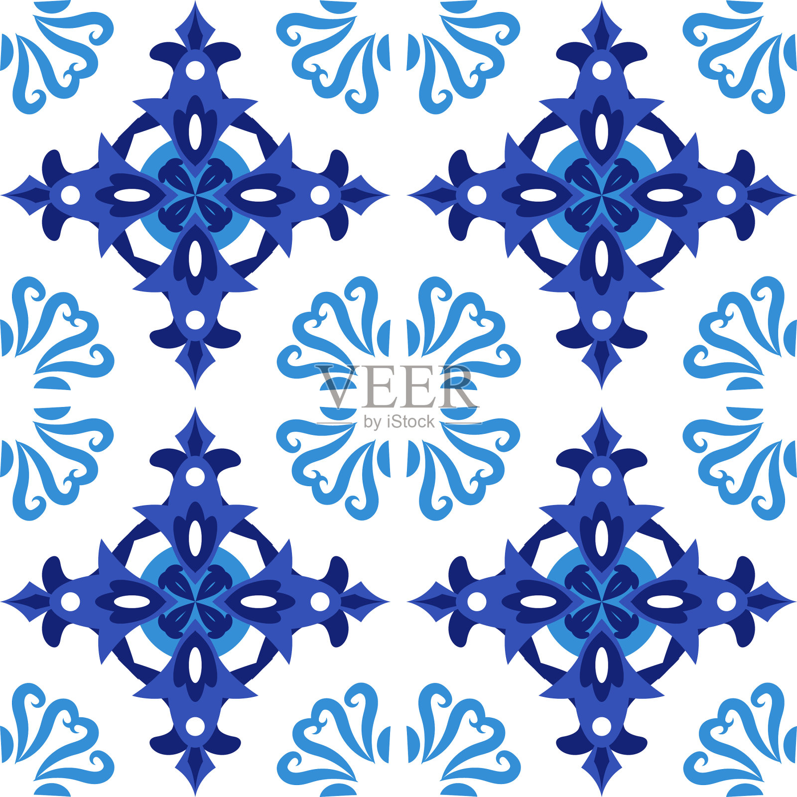 葡萄牙传统装饰瓷砖插画图片素材