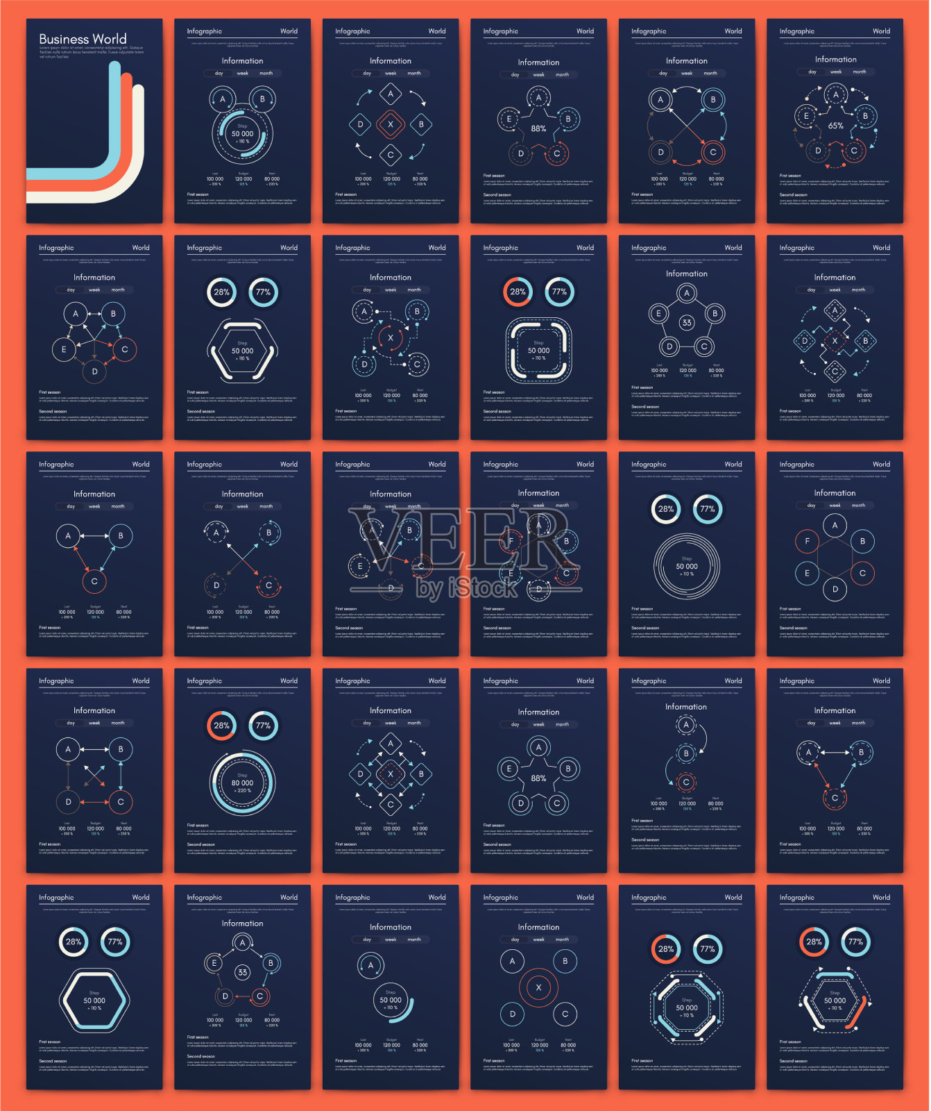 商业的现代信息图表元素插画图片素材