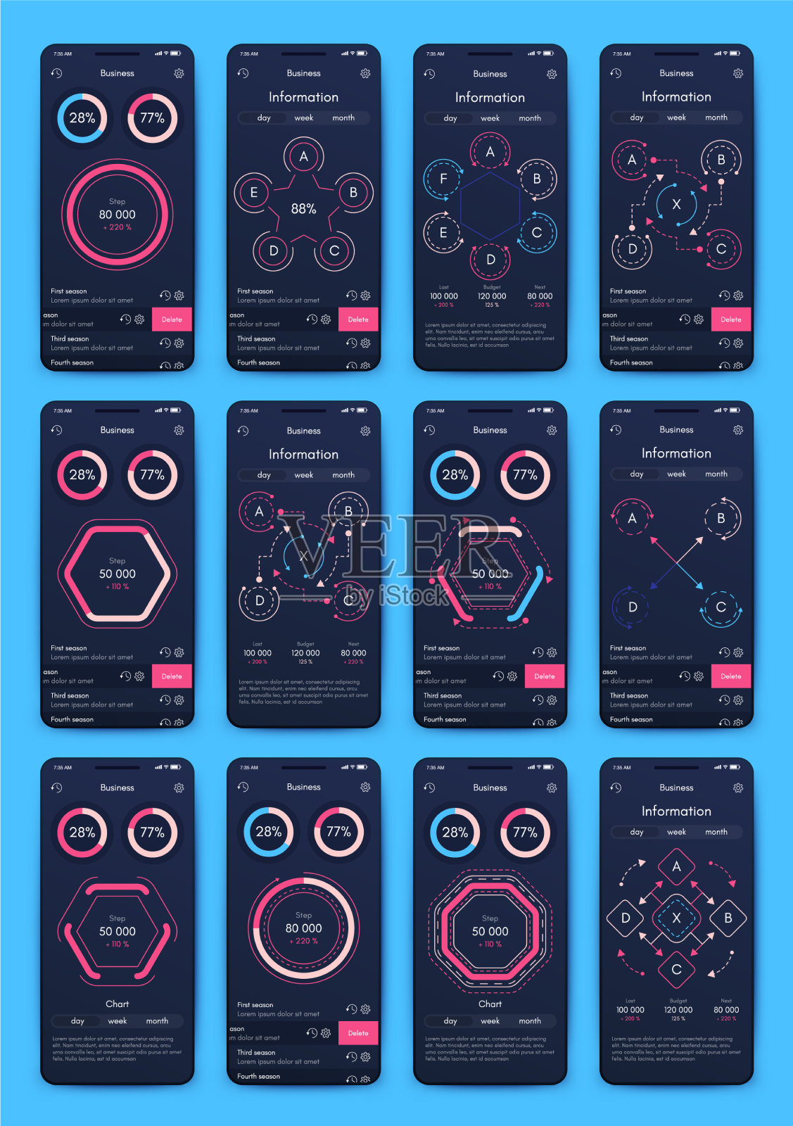 商业的现代信息图表元素插画图片素材