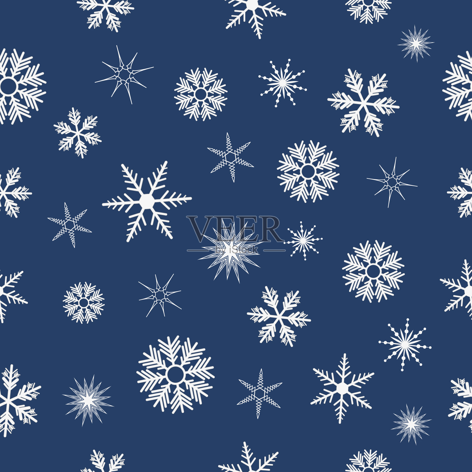 雪花无缝模式插画图片素材