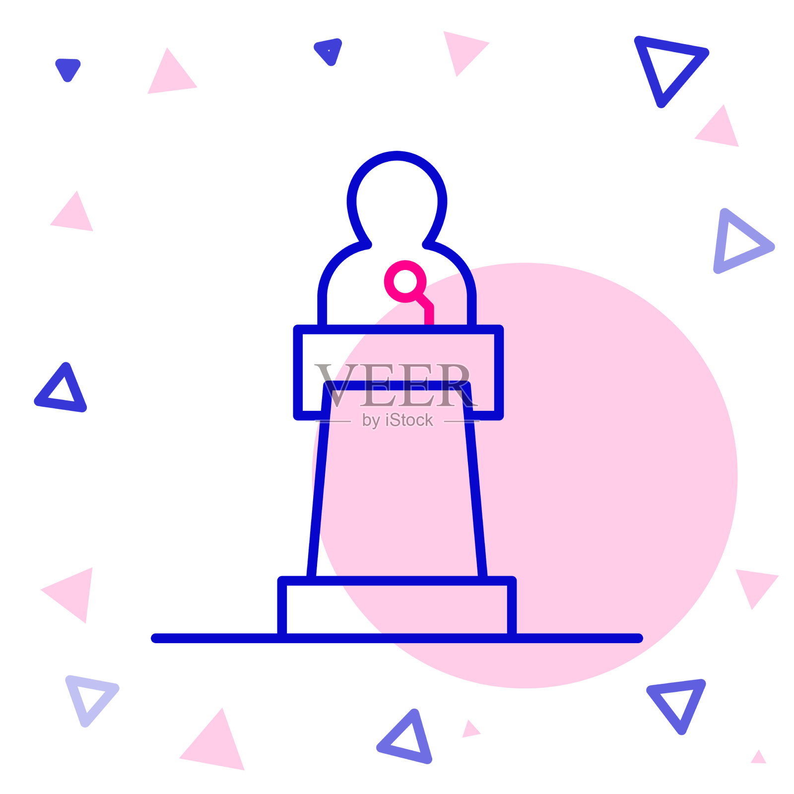 线扬声器图标隔离在白色背景插画图片素材