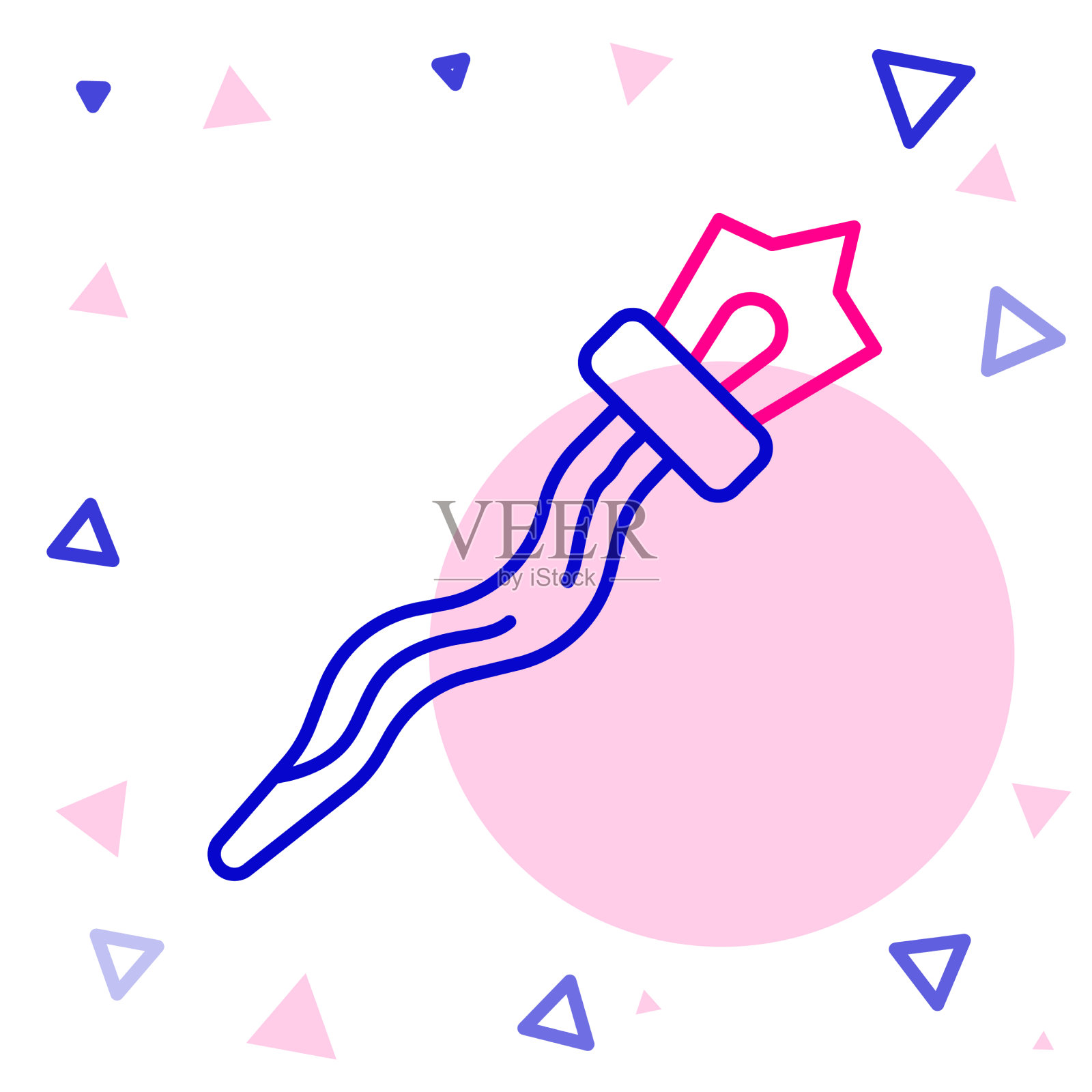 线magic staff图标孤立在白色背景上插画图片素材