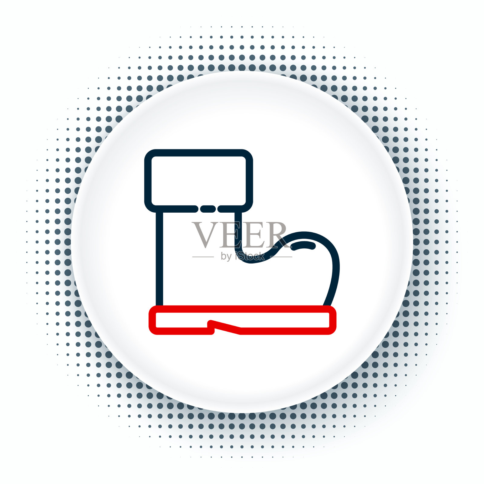 线水橡胶启动图标隔离在白色插画图片素材