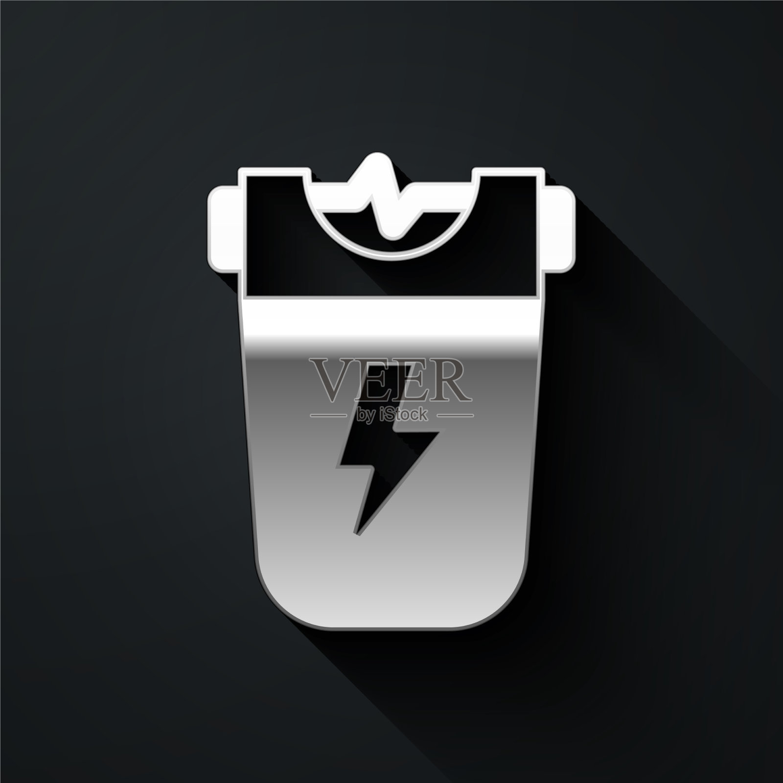 银色警用电击器图标隔离上插画图片素材