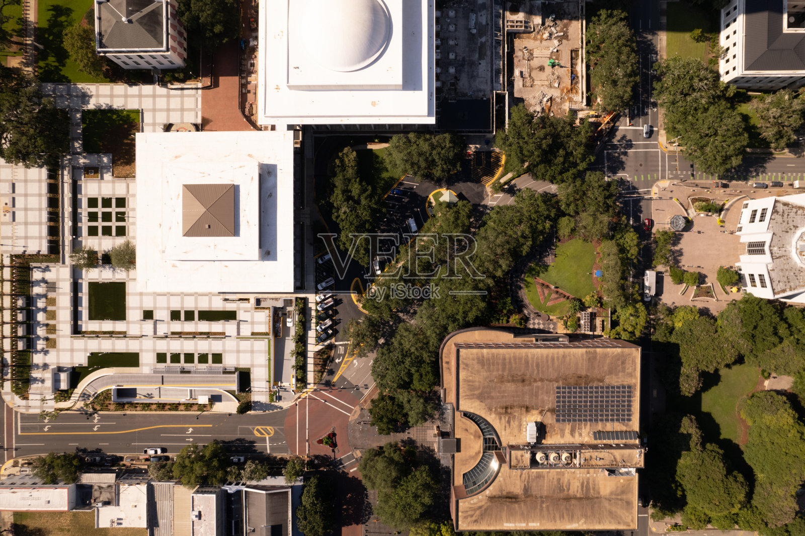 在塔拉哈西佛罗里达州国会大厦上空的政府大楼照片摄影图片