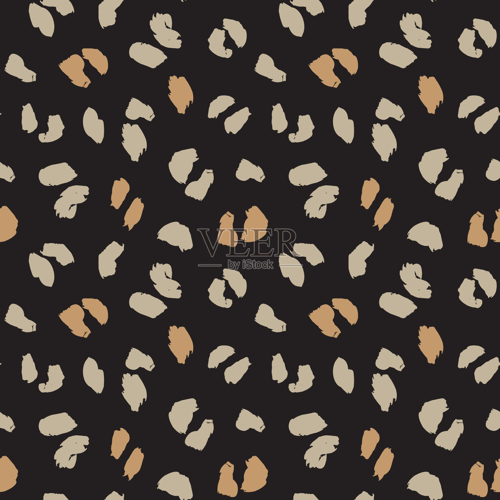 棕色动物豹无缝花纹背景插画图片素材