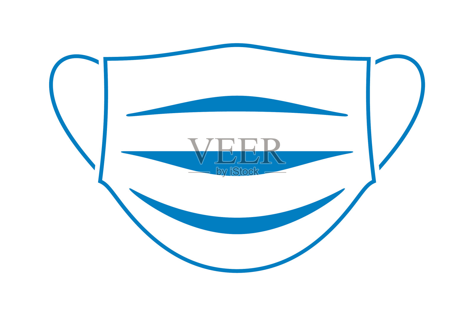 蓝色医用口罩图标设计元素图片
