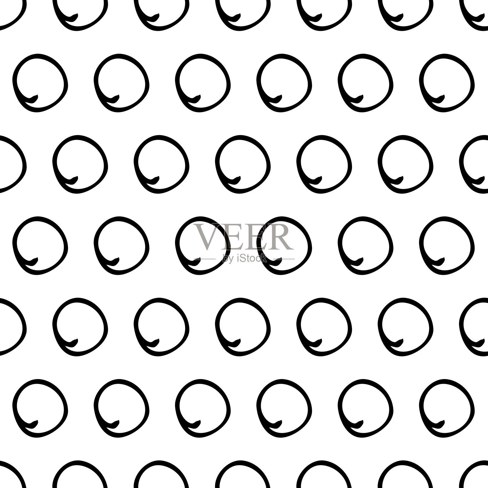 无缝模式与素描圆形形状插画图片素材