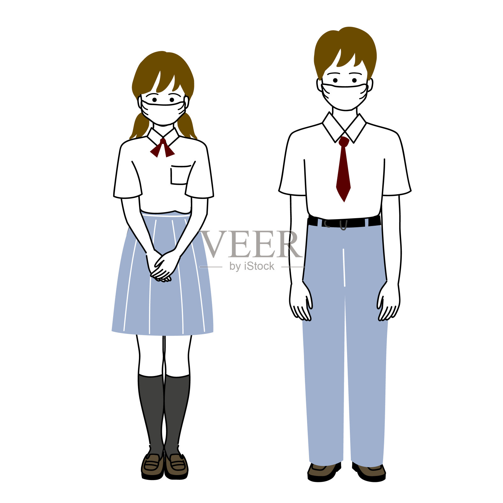 非常愉快的学校生活插画图片素材